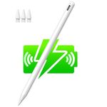 Wireless Charging Pencil, Hipsignal Fast Charing Stylus Pen Compatible for Apple iPad 10/9/8/7/6th, iPad Pro 11"&12.9" 6/5/4/3, Air 5/4/3rd, Mini 6/5th Generation, Palm Rejection, Tilt Sensitivity