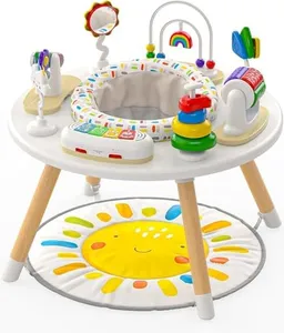 Move2Play 4-in-1 Baby Activity Center | Montessori-Inspired Design | 8 Interactive Toys | Tummy Time, Exersaucer, Jumper & Toddler Table | Baby Essential | Must Have Gift for Newborns, 3, 6+ Month Old