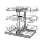 Rev-A-Shelf 15 in 3-Tier Blind Corner Organizer, Chrome