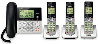 VTech CS6949-3 DECT 6.0 Corded/3-Cordless Telephone System, Black/Silver