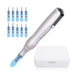 Dr. Pen M8S Microneedling Pen, Wireless Micro Needling Devices 6 Speeds Adjustable LED Display Skin Care Tool Kit with 10 Replacement Cartridges Head 0-2.5mm Depth for Face Body and Hair Growth