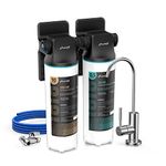 Frizzlife DW10F Under Sink Water Filter System with Brushed Nickel Faucet, NSF/ANSI 53&42 Certified Elements, Reduces 99.99% Lead, Chlorine, Fluoride, Bad Taste & Odor, 0.5 Micron, USA Tech Support