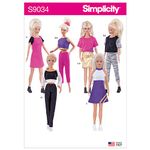 SIMPLICITY Pattern-US9034OS-DOLL Clothes, Paper, Various, OS (ONE Size)