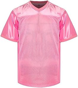 MESOSPERO Men's Football Jersey Blank Football Practice Jersey for Athletic Training and Daily Leisure (Pink, XXL)