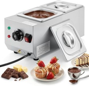 WICHEMI Chocolate Melting Pot Commercial Chocolate Tempering Machine 2 Tanks 9lbs Stainless Steel Chocolate Melter Pots Melting Machine Home Or Bakery Use