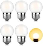 Sphoon Dimmable LED 3W Small Light Bulb, 25w Equivalent E26 Standard Screw Base, G40 Soft Warm White 2700K 260lm Frosted Lights Bulb for Bathroom, Bedroom, Table Lamp Bulb, Bedside Accent Pack of 6