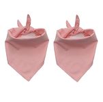 EechicSpace 2 Pack Blank Dog Bandana Dusty Pink Cotton Blank Dog Bandana for Small Medium Large Dogs