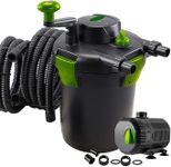 PondHero Turn2Clean Pond Pump and Pond Filter Sets | Includes UVC | Hose and Clips (3000 Filter 11W UV & 2300 LPH Pump), Black