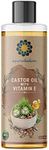 AYURVEDASHREE 100% Pure Cold Pressed Castor Oil With Vitamin E 200 Ml 6.76 Fl Oz Conditioning & Healing For Dry Skin Hair Care Coldpressed Castor Oil With Vitamin E