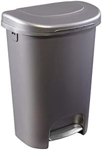 Rubbermaid Classic 13 Gallon Premium Step-On Trash Can with Lid and Stainless-Steel Pedal, Bronze Waste Bin for Kitchen/Home/Garage/Office