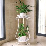 EVETO 2 Tier Planter Bell Flower Planters Stand For Plants Pot Stand For Living Room Decor Indoor & Outdoor Plants Stand For Balcony Living Room Decor (White)