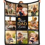 Bemaystar Personalized Gifts for Fathers Day - Custom Blanket, Gifts for Dad, Custom Gifts, Personalized Blanket, Custom Photo Blanket, Customized Blankets, Dad Gifts from Daughter Son, 60x80in