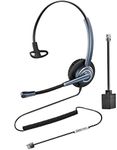 Oppetec Corded Office Headset RJ9 Telephone Headset with Noise Cancelling Mic Compatible with IP Phones Avaya Polycom Mitel Nortel etc