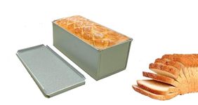 Bakers Pardise Aluminium Coated Bread Mould for Baking | Non Stick Rectangle Bread Loaf Tin for Making Sandwich Bread | Loaf Pan Bread Silver Baking Tray-Pack of 1 (Size-20Cm X 10Cm X 9.3Cm)