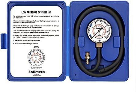 Solimeta Natural Gas or LP Gas Manifold Pressure Test Kit, LP Gas Pressure Tester, Natural Gas Meter, 0-35" W.C