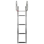 Amarine Made Stainless Steel in-Board 4 Steps Telescoping Ladder Folding Dock Ladder for Marine Boat Yacht Swimming Pool