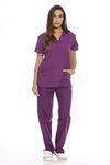 Just Love 22257V-S Eggplant Women's Scrub Sets/Medical Scrubs/Nursing Scrubs