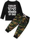 Baby Boys Clothes Set Toddler Outfit Kids Letter Print Long Sleeve Shirt + Camouflage Pants 2Pcs (Black, 12-18 Months)