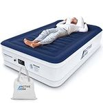 Active Era Luxury Double Size Air Mattress - Elevated Inflatable Air Bed, Electric Built-in Pump, Raised Pillow & Structured I-Beam Technology