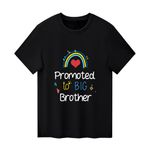 Sanqidu Baby Boy Promoted to Big Brother T Shirts Tops Toddler Going to be a Big Brother Tees Clothes Summer Outfit Announcement Gift (Rainbow-Black, 18-24 Months)