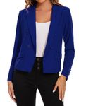 MINTLIMIT Cream Blazers for Women UK Elegant Suit Cropped Formal Jackets & Blazers (Deep Blue XL)