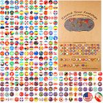 291 Pcs Flags Push Pins for Map World Flags Push Pins National Flag Thumb Tacks Creative Drawing Pins for World Travel Map, Bulletin Board, Pinboard, Office