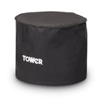 Tower Grill Cover for Fire Pit and BBQ Grill, Waterproof and Windproof, Black