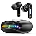 Boat Airdopes Drift TWS in Ear Earbuds, 40hrs Playback, Beast Mode(40ms Latency), 4 Mics with ENx, Car-Shaped ID with RGB LEDs, ASAP Charge, IWP Tech, BT v5.4 & IPX4 Resistance(Black Sabre)