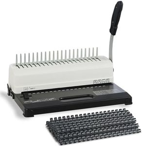 Binditek Comb Binding Machine, 19-Hole-Punching, 450 Sheet, Comb Punch Binder Machine with Starter Kit 100 PCS 1/2" Binding Combs, Comb Binder Machine for Letter Size, A5 or Smaller Sizes