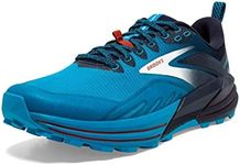 Brooks Men's Cascadia 16 Trail Running Shoe, Peacoat/Atomic Blue/Rooibos, 11.5