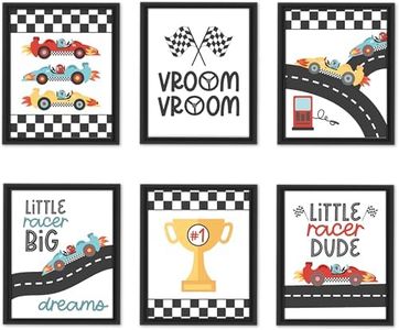 6 Race Car Posters For Boys Room Decor - Race Cars Posters For Kids, Boys Posters For Bedroom Car, Car Posters For Bedroom Posters, Toddler Boy Room Decor For Boys, Kids Wall Decor For Kids Bedroom