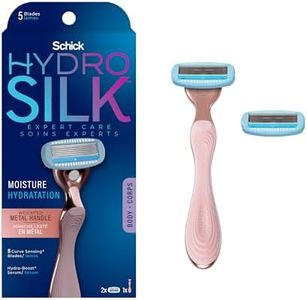 Schick Hydro Silk Rose Gold Metal Razor for Women | Womens Razors, Travel Razor, 5-Blade Razors for Women | 1 Handle & 2 Razor Refills