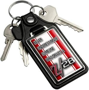 Brotherhood Car Key Chain for Camaro - Classic Models Keychain for Men and Women Gift Key Ring - Red - Stripes