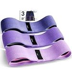 Fabric Resistance Bands, Exercise Band [Set of 3] Workout Fitness Bands for Hips & Glutes, Non-Slip Booty Bands for Women/Men/Beginners/Athletes Strength Training,Yoga,Pilate,Fitness