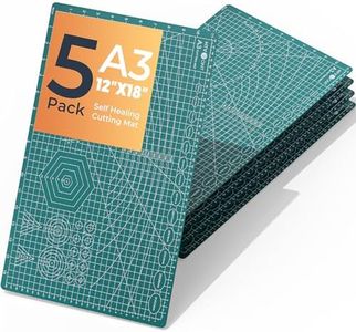 HTVRONT 5 Packs Self Healing Cutting Mat- 12" x 18” Double-Sided Cutting Mats for Crafts, A3 High-Density Sewing Mat with Grid for Fabric Quilting Modeling Hobby Scrapbooking Project