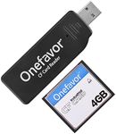 Onefavor CompactFlash Cards Reader, Compact Flash CF Memory Card USB Reader Reader/Writer (with 4GB CF Card)