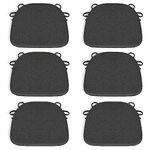 Tromlycs Kitchen Chair Cushions for Dining Pads Set of 6 Room Seat Indoor U Shaped Non Slip with Ties 17 x 16 Inch Black Gray