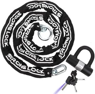 AKM Motorcycle Lock Chain Lock Anti-Theft 8.2ft/250cm Super Long Durable 12mm Thick Bike Chain Lock with 4 Keys Security 16mm U Lock,for Motorcycles,Containers,Trailers,ATV
