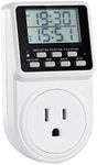 Techbee Digital Programmable Outlet Timer Plug Indoor Short Period Repeat Cycle Timer Switch with 24 Hour Countdown Delay ON/Off for Electrical Power (120V, 15A)