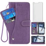 Asuwish LG Stylo 3/Stylo3 Plus Wallet Case,Leather Phone Cases with Credit Card Holder Slot Stand Kickstand Shockproof Flip Folio Protective Cover for LGstylo3 3+ Stylus 3 3Plus LS777 LGL84VL Purple