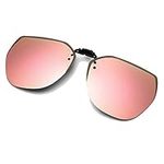 Long Keeper Clip on Sunglasses - Polarised Clip-on Sunglasses fit over Glasses for Women Men, Rimless Flip up Sunglasses for driving fishing outdoor