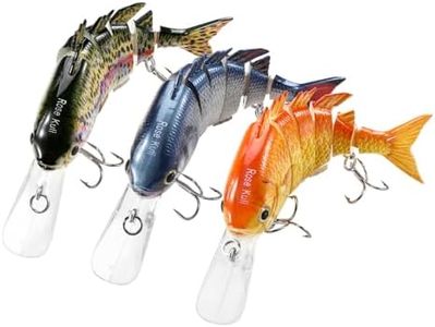 Rose Kuli Fishing Lures for Freshwater and Saltwater Bass Multi Jointed Lifelike Fishing Lures 3 Pack Fishing Tackle Kits