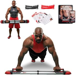 IRON CHEST MASTER Push Up Machine | Home Fitness Equipment for Chest Workouts | Home Gym Equipment Includes Adjustable Resistance Bands and a Unique Fitness Program | Tension Level - 120 lbs.