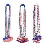 Whaline 4th of July Bead Necklaces 