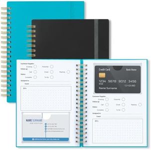 Onesky 2pcs Business Card Organizer Book & Holder-Credit Card Organizer-Customer Info Tracking and Card Storage-Organizes Business, Credit, Shopping, Reward Cards; 128 Cards (Black+Lake green)