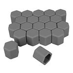 kwmobile Set of 20 Car Wheel Nuts Covers Compatible with 17 mm Wheel Nuts - Bolt Caps Hub Screw Cover - Grey