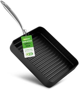 NutriChef 11’’ Nonstick Griddle & Grill Pan – Dishwasher Safe, PFOA-Free, Even Heat Distribution, Compatible with Gas, Ceramic, and Halogen Cooktops, Sturdy Handles for Easy Grip, Hard-Anodized Pan