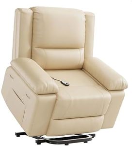 Garvee Electric Lift Recliner Chair - Heat and Massage, PU Leather Power Lift Recliner for Elderly & Mobility Impaired, Adjustable Back and Legs, Heavy Duty Lift Chair for Seniors