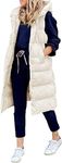 Womens Long Puffer Vest Full-Zip Ho