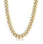 FIBO STEEL 3.5-10mm Stainless Steel Cuban Necklace Mens Women Curb Link Chain, 16-30 inches